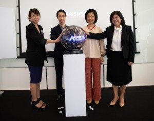"[L-R] Ms Sherin Y Lee, Head of AiSP's Ladies in Cyber charter; Dr Steven Wong, President of AiSP; Senior Minister of State, Ministry of Communications and Information & Ministry of Culture, Community and Youth, Ms Sim Ann; and Ms Diana Tan, Executive Vice President of Ensign InfoSecurity at the launch of AiSP's Ladies in Cyber Mentorship programme"